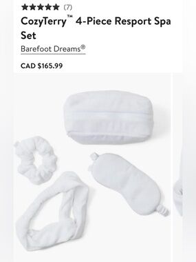Barefoot Dreams White CozyTerry 4-Piece Spa Set